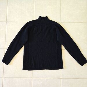 $398 J. McLaughlin Black Mockneck Clara Lightweight Cashmere Sweater size XS